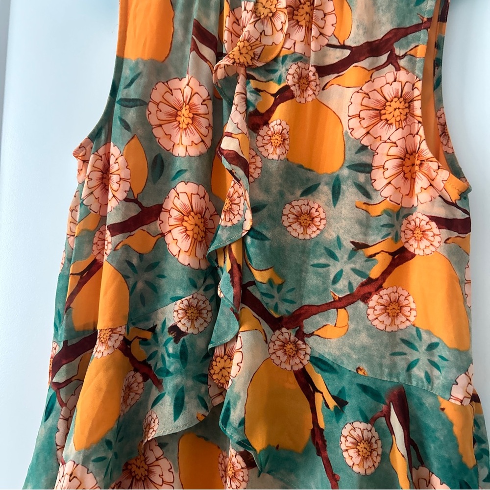 Entro Orange Ruffled High Neck Dress - Picture 4 of 7